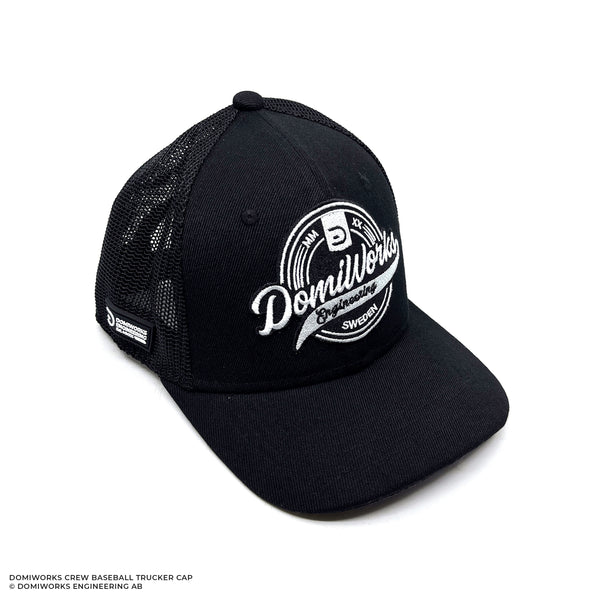 DomiWorks Crew Black Snapback Trucker Cap