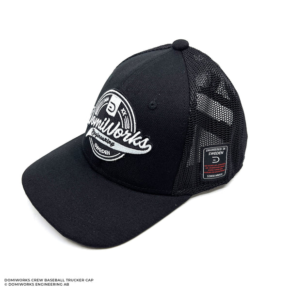 DomiWorks Crew Black Snapback Trucker Cap